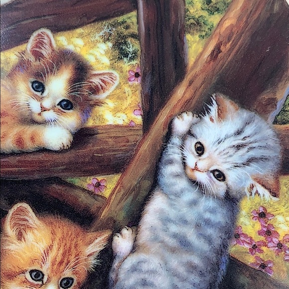 “At the Garden Fence” Cat Collector Plate - Picture 3 of 8